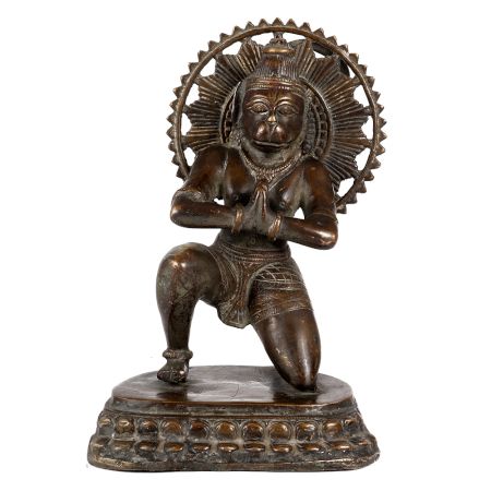 Brass Lord Hanuman Statue In Namaskara Pose