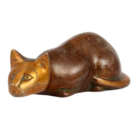 Brass Sitting Cat Statue