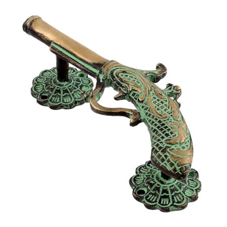 Brass Decorative Right Side Gun Shaped Door Handle