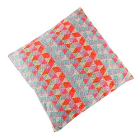 Multi Geometric Triangles Handloom Cushion Cover
