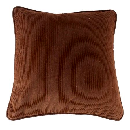 Brown Ribbed Cushion Cover