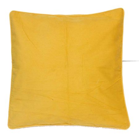 Yellow Ribbed Cotton Cushion Covers
