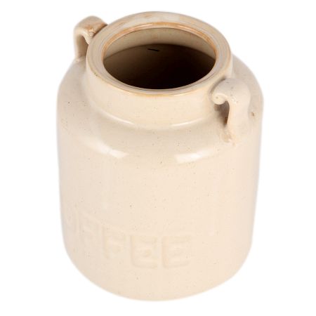 White Ceramic Jar with Two Handles