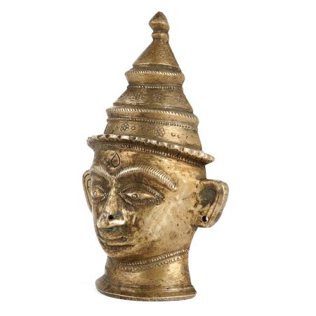 Shiva Face In Brass