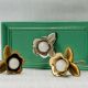 Golden Iron Cream Ceramic Bloom Cabinet Knobs
