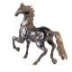 Black Brass Horse Statue With Golden Detailing