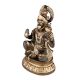 Black brass Lord Hanuman Seated Statue With Gold Highlights