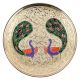 Brass Twin Peacock Design Coaster In Silver Finish