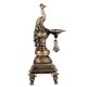 Brass Peacock Diya with Bell and Stand