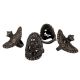 Four Black Metal Tribal Rings