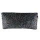 Black And Grey Beaded Envelope Bag