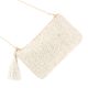 White Beaded Party Bag Or Purse And Tassel