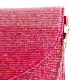 Pink Beaded Flap Bag With Chain