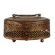 Brass Paan Box With Jali Cut Design And Handle