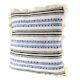 White Striped Woven Fringe Pillow Cover