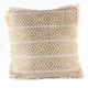 Beige Cotton Embroidered Geometric Cushion Cover