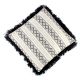 Black And White Cushion Cover With Blue Fringe On Border