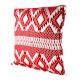 Red Square Cotton Geometric Pattern Cushion Cover