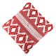 Red Square Cotton Geometric Pattern Cushion Cover