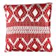 Red Square Cotton Geometric Pattern Cushion Cover