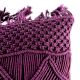 Purple Cotton Decorative Fringe Macrame Cushion Cover