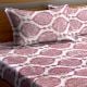 Cotton Bedsheet Abstract Maroon Patterend Leaf Design And 2 Pillow Covers