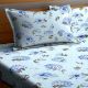 Green Floral Cotton 1 Double Bedsheet with 2 Pillow Covers