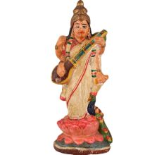 Terracotta Goddess Saraswati Maa Statue From Bengal