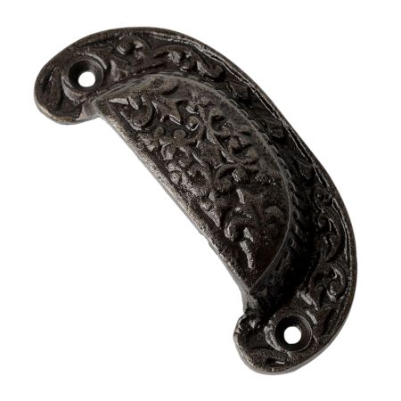 Floral D Pull Iron Handle