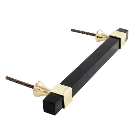 Black Resin And Brass Door Handles (8 Inch)