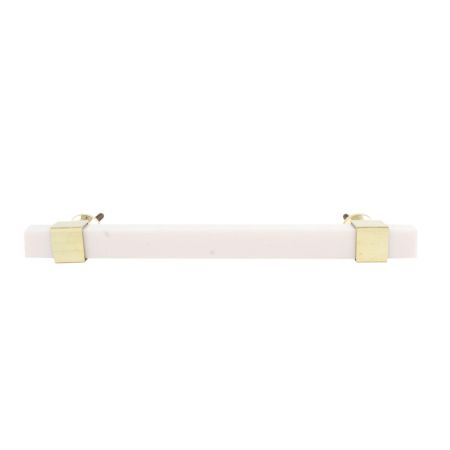 White Resin And Brass Door Handles (8 Inch)