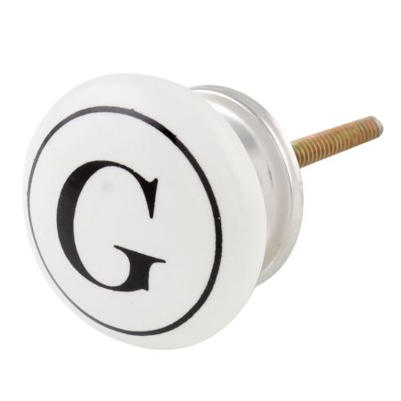 G Flat Alphabet Ceramic Drawer Knob
