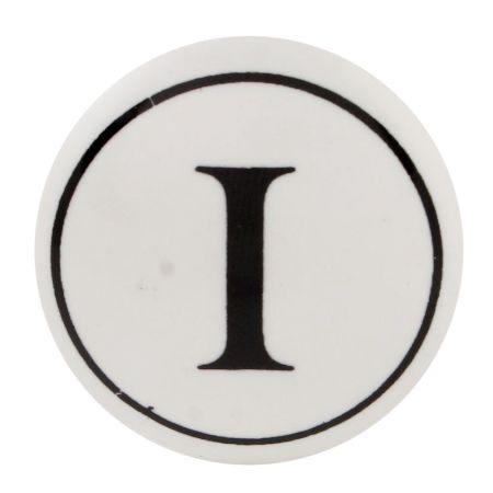 I Flat Alphabet Ceramic Drawer Knob