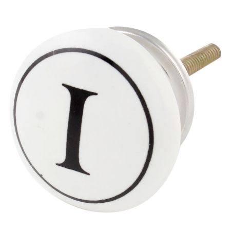 I Flat Alphabet Ceramic Drawer Knob