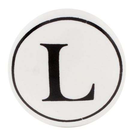 L Flat Alphabet Ceramic Drawer Knob