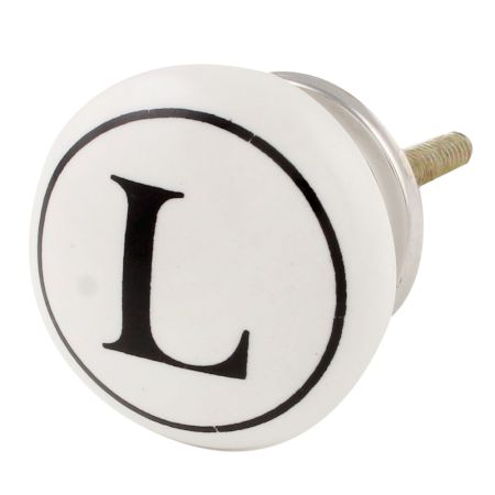 L Flat Alphabet Ceramic Drawer Knob