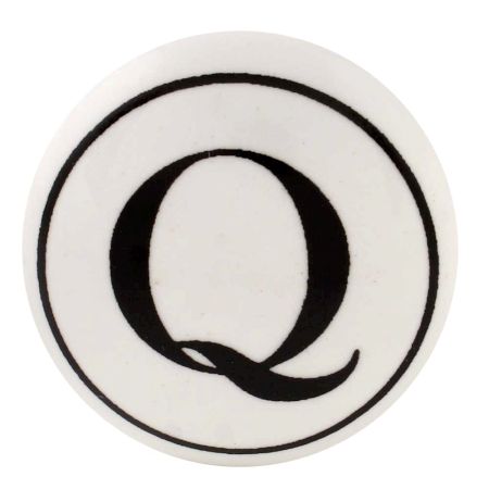 Q Flat Alphabet Ceramic Drawer Knob