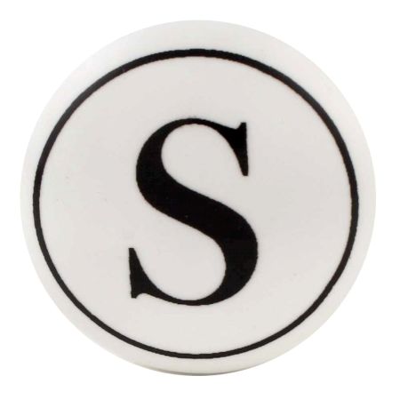 S Flat Alphabet Ceramic Drawer Knob