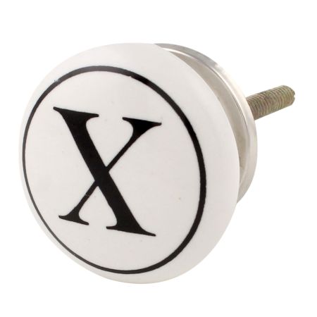 X Flat Alphabet Ceramic Drawer Knob