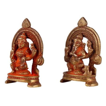 Brass Laxmi Ganesha Statue For Diwali Puja