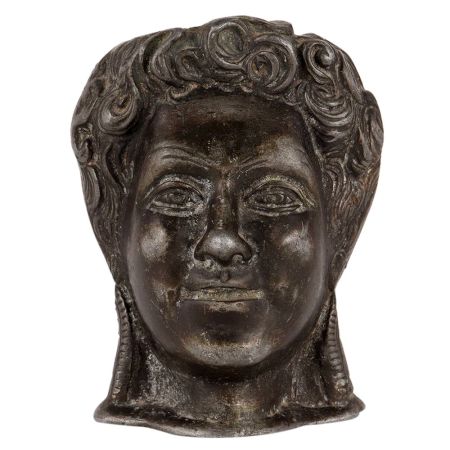 Brass Ancient Roman Young Man Head Ashtray