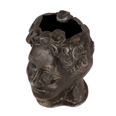Brass Ancient Roman Young Man Head Ashtray