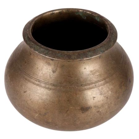 Brass Pot In Islamic Design And Dark Patina