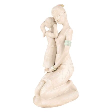White Porcelain Mother and Daughter Figurine