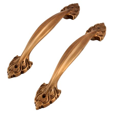 Brass European Design Door Handles In Pair