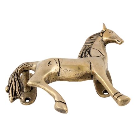 Brass Horse Animal Door Handles In Pair