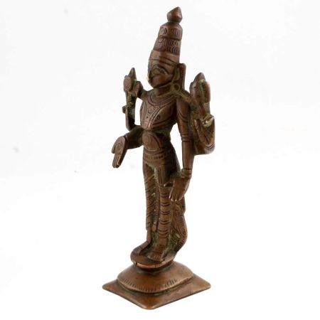 Brass Vishnu IdolÂ In Dark Finish