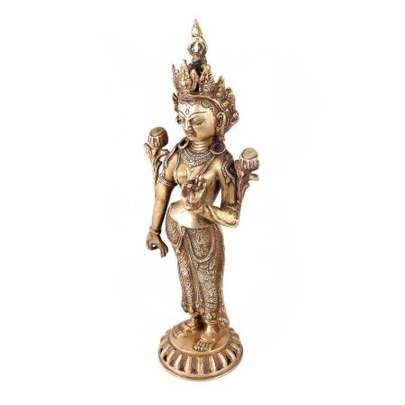 Brass Standing Tara Statue