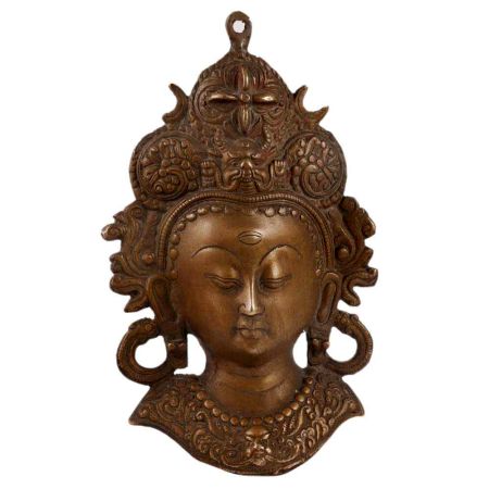 Brass Tara Face Mask Wall Hanging