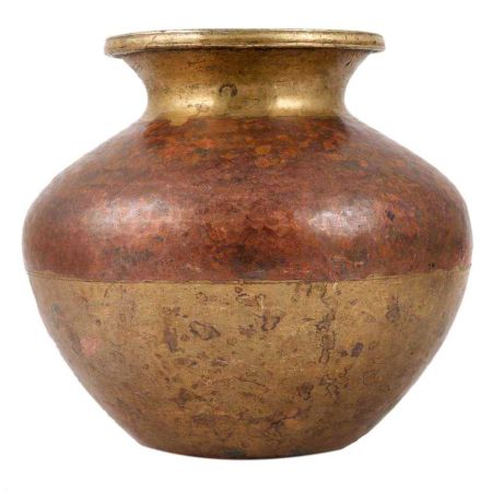 Brass And Copper Ganga Jamuna Pot